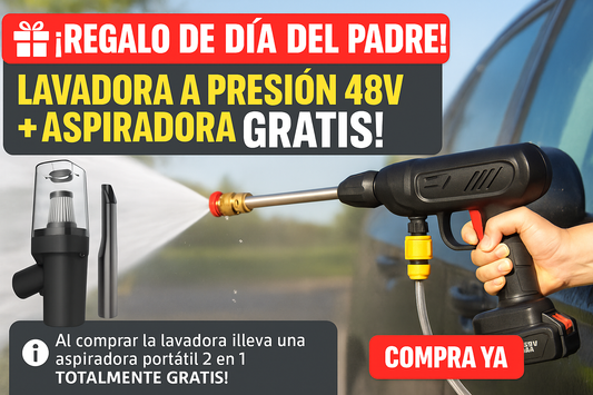 Hidrolavadora Inalámbrica Portátil Recargable 48v +Aspiradora Portá 2BA(GRATIS) - CONTRA ENTREGA